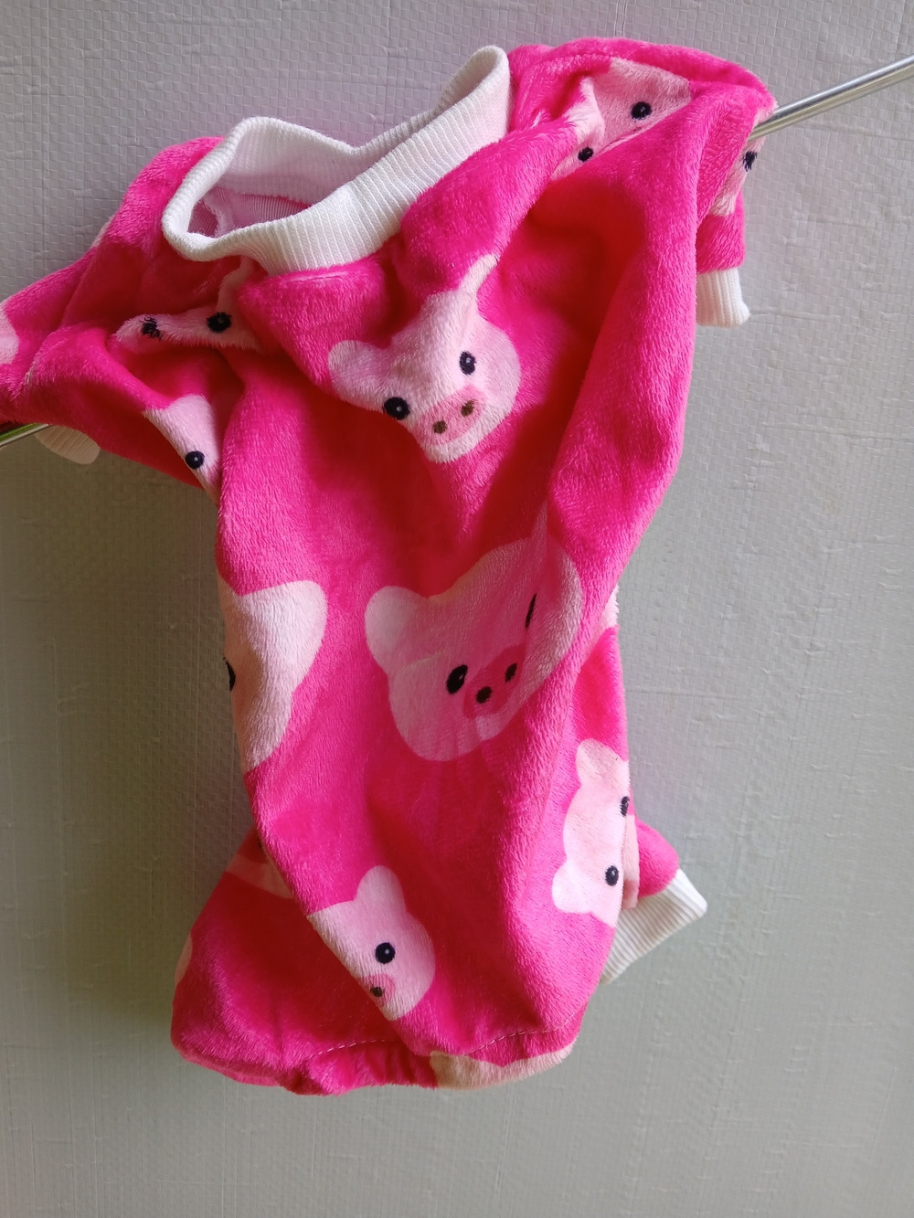 Pink Plush Pig Print Dog Pajama